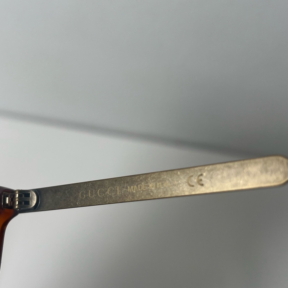 Gucci Marble Tortoise Shell Havana Print Brass Eyeglasses Eye Glasses GG0218O - Picture 12 of 13